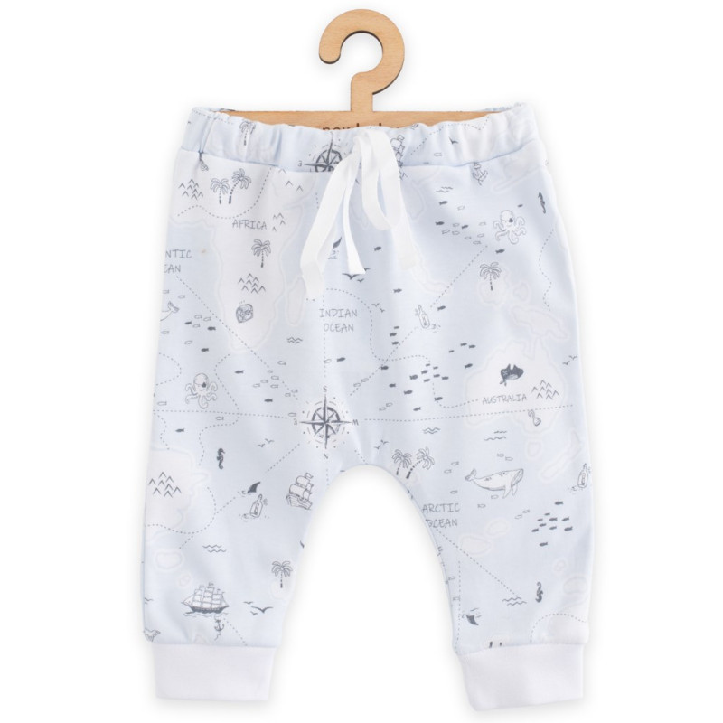 Detské bavlnené nohavice Jogger New Baby For Babies ocean 56 (0-3m) 1