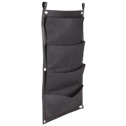 Vertical Grow Bag 4 textilné kvetináče na stenu čierna