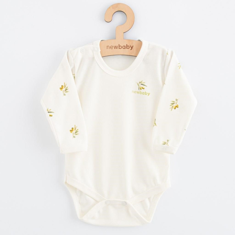 Dojčenské body s dlhým rukávom z organickej bavlny New Baby Olivy 80 (9-12m)