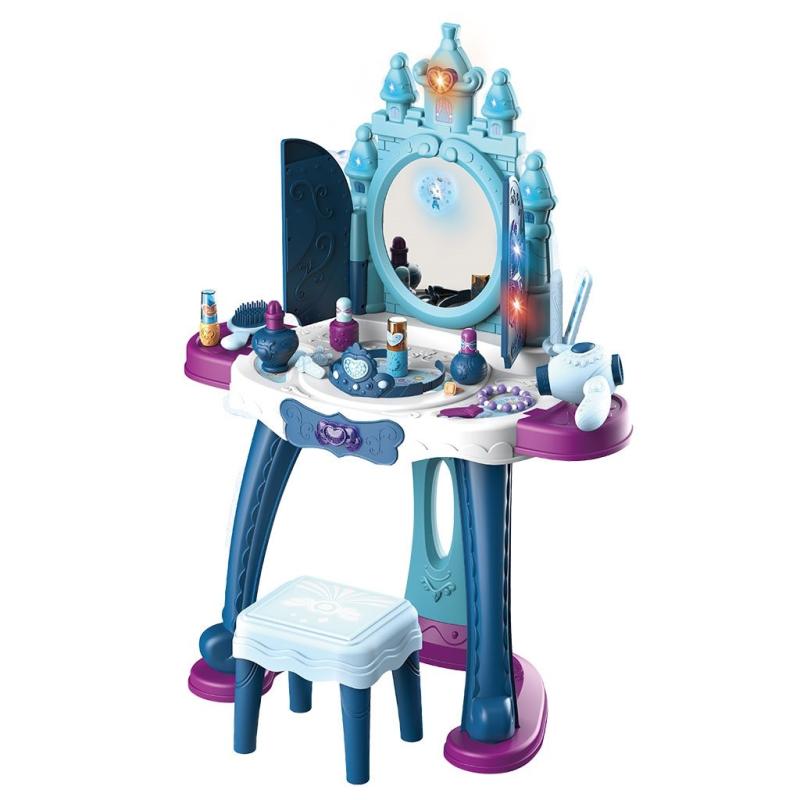 Detský toaletný stolík ľadový svet so svetlom, hudbou a stoličkou BABY MIX