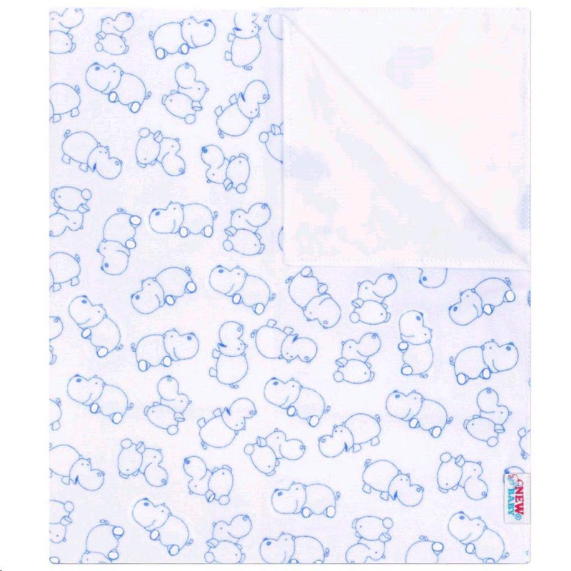 Nepremokavá flanelová podložka New Baby hroch