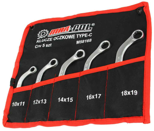 Sada očkových kľúčov typ C, 10-19 mm 5-dielna, MAR-POL 3