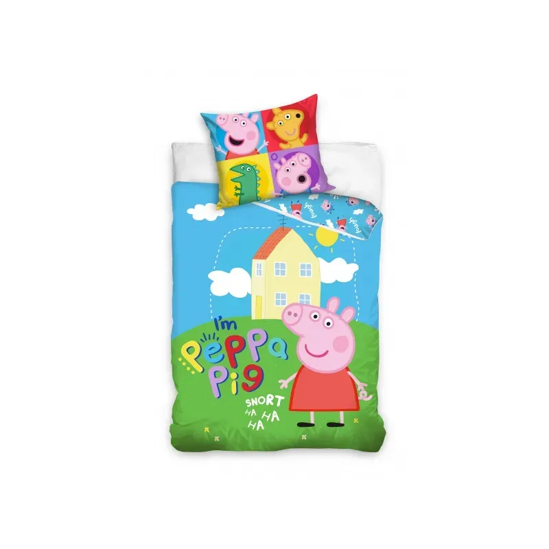 CARBOTEX Obojstranné bavlnené obliečky PEPPA PIG, 140/200+70/90, PP213001