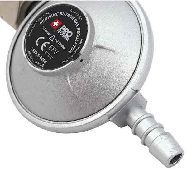 Regulátor tlaku bez manometra pre fľašu 11 kg, 12 Barov, závit 21,8 mm, PRO-TECHNIK 1