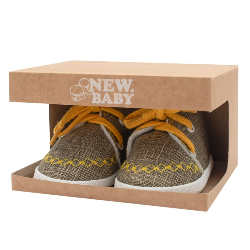 Dojčenské capačky tenisky New Baby jeans mustard 0-3 m 0-3 m 3