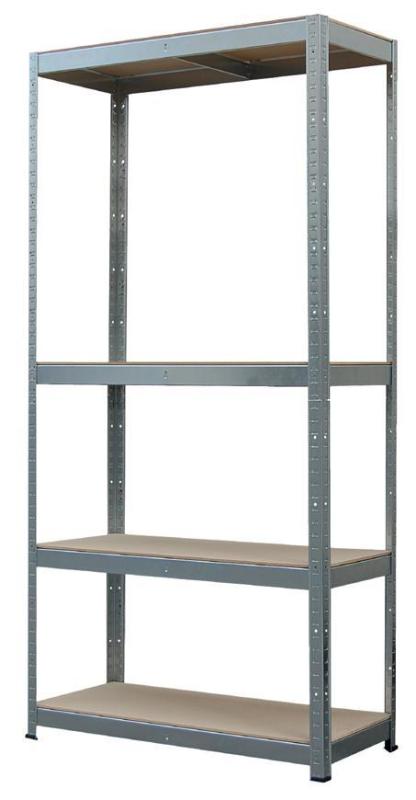 Regál Racks, kovový, MDF, 4 police, 750x300x1500 mm, max. 150 kg/polica