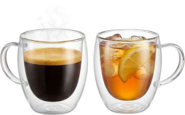 Hrnček MagicHome Lungo na kávu/čaj, termo s dvojitou stenou, 190 ml, bal. 2 ks 1