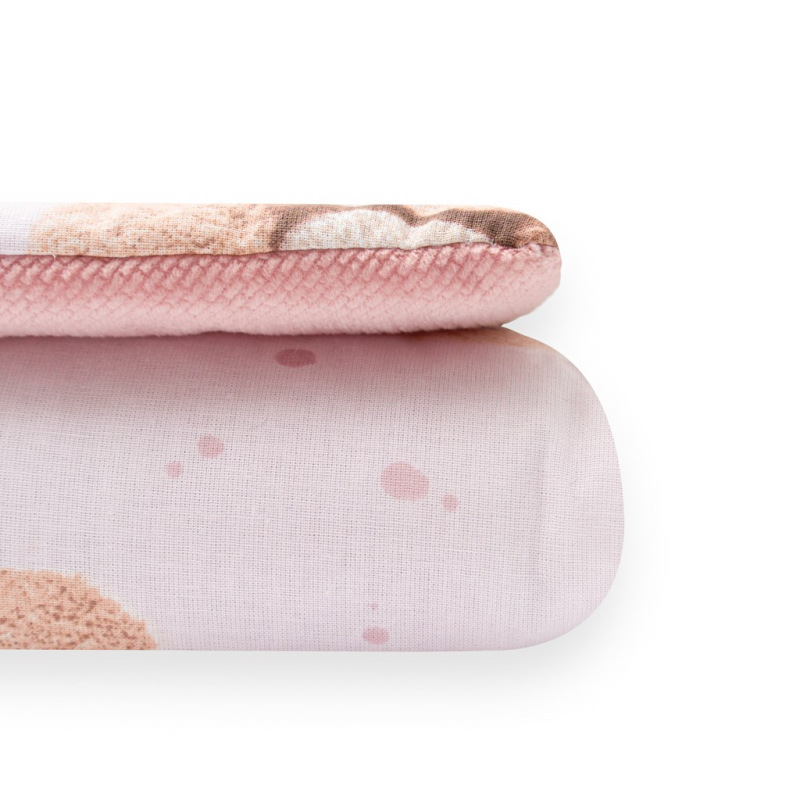 Obojstranný Set z Velvet a bavlny do kočíka New Baby Love Teddy Bear pink 2