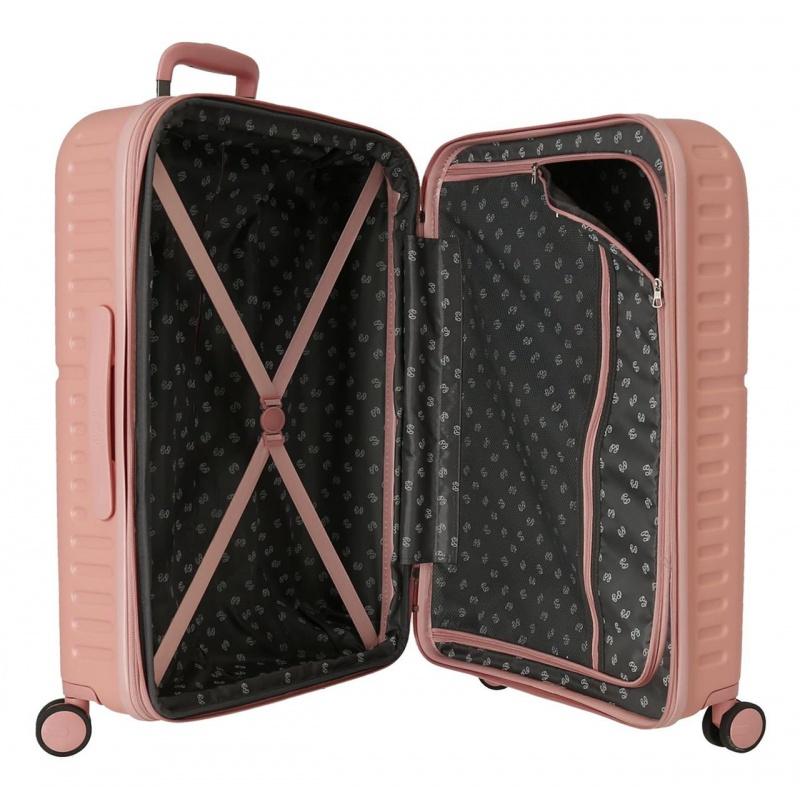 Sada luxusných ABS cestovných kufrov 70cm/55cm PEPE JEANS HIGHLIGHT Rosa Claro, 7689524