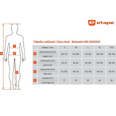 Etape Dolomite WS pánske nohavice čierna L 3