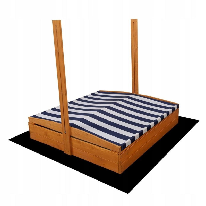 Strieška pre detské drevené pieskovisko Baby Mix 120x120 cm modré-biela 1