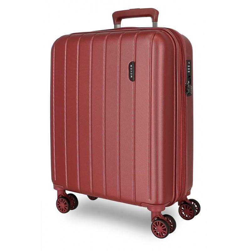 MOVOM Wood Red, Škrupinový cestovný kufor, 55x40x20cm, 38L, 5318666 (small exp.)