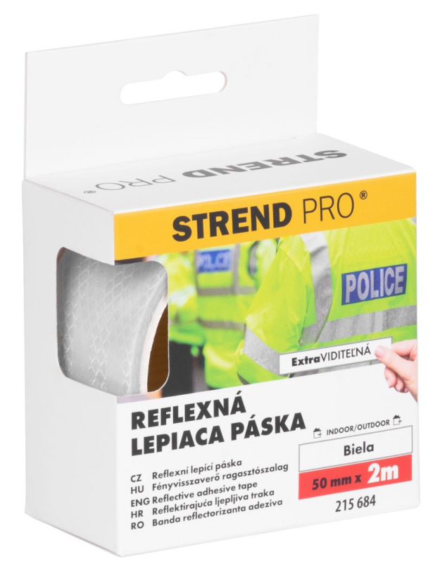 Páska Strend Pro, reflexná, samolepiaca, extra viditeľná, biela, 50 mm x 2 m 1