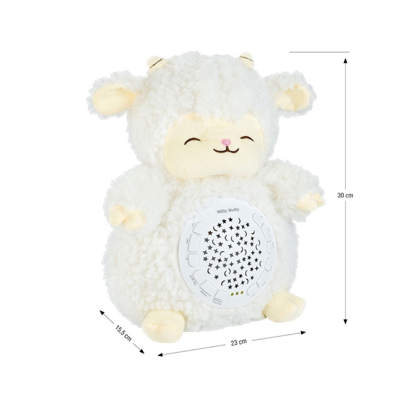Plyšový zaspávačik ovečka s projektorom Milly Mally 3