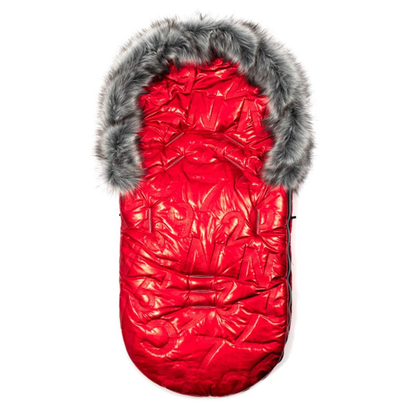 Luxusný fusak s kožušinkou New Baby červený 2