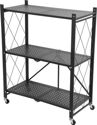 Regál Racks RAW3T, kovový, 3 police, 0870x720x340 mm, max. 50 kg/polica, prenosný, na kolieskach