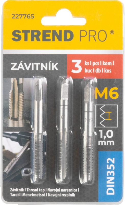Závitník Strend Pro, M6, 1 mm, DIN352, bal. 3 ks 1