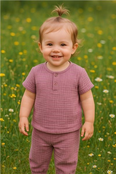 Kojenecká mušelínová súprava tričko a nohavice New Baby lavender 68 (4-6m) 4