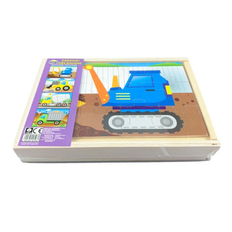 Drevené puzzle - Stavba 4 autá