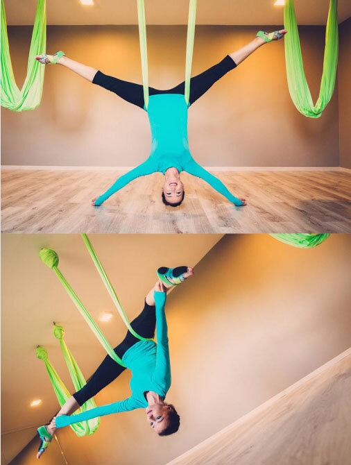 Merco Yoga Hammock sieť pre jogu modrá
