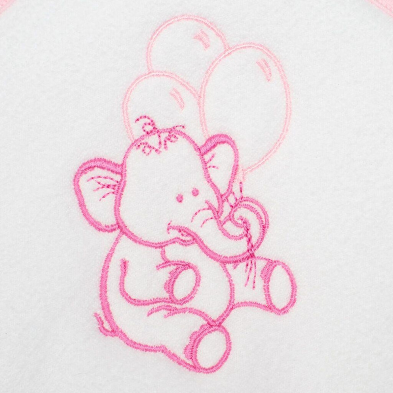 Detská froté osuška s výšivkou a kapuckou New Baby 80x80 biela sloník 2