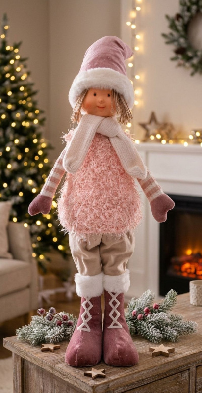 Dekorácia MagicHome Vianoce, Chlapec, ružový, 75 cm 1