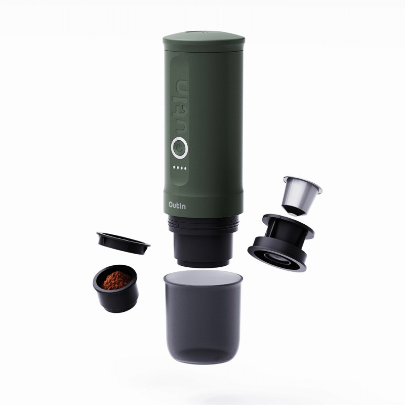 Outin Nano Portable Espresso Machine – Forest Green + cestovný obal 2