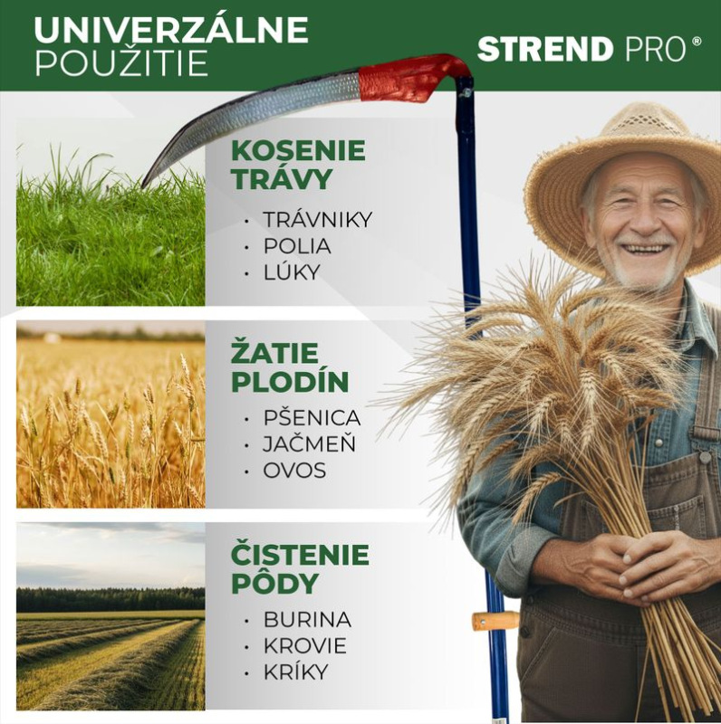 Kosa EURO 60 cm, kovaná, na trávu 3