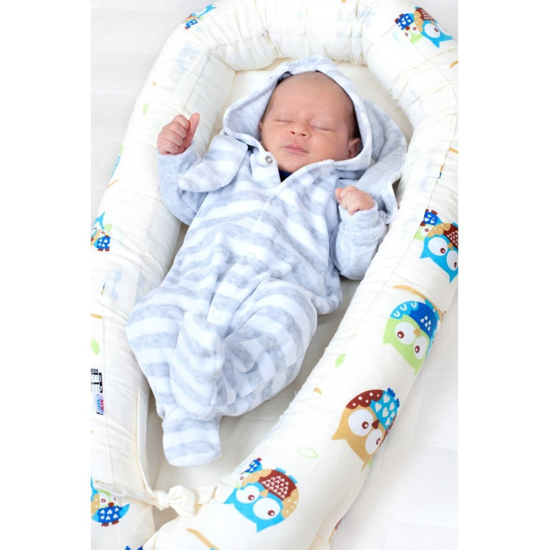 Luxusné hniezdočko s perinkou pre bábätko New Baby bielo-sivé hviezdičky 5