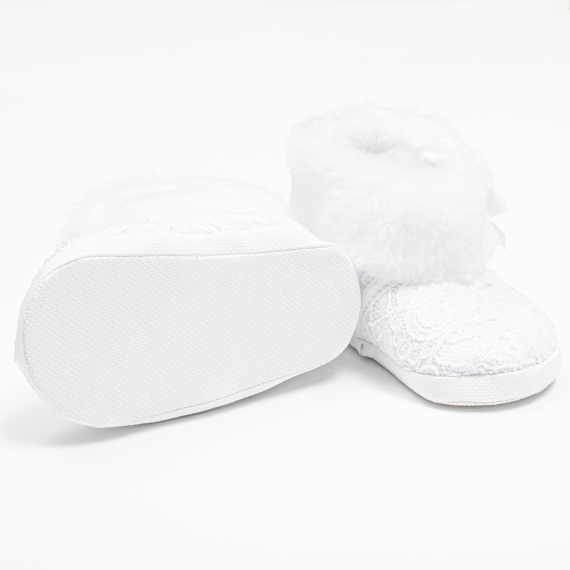 Dojčenské zimné krajkové kozačky New Baby 3-6 m biele 3-6 m 2