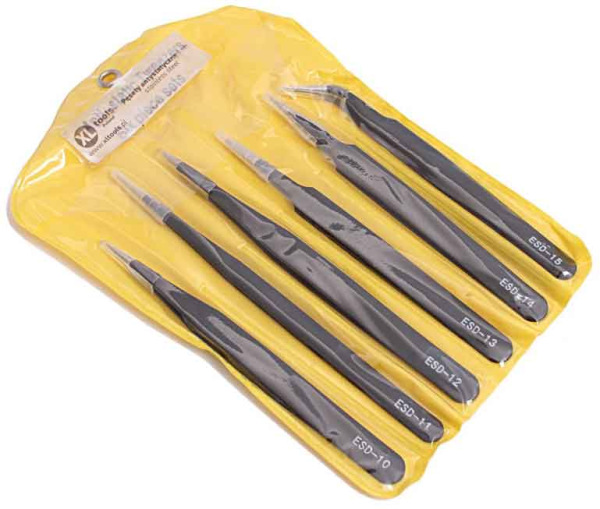 Sada antistatických nerezových pinziet, 6-dielna sada, XL-TOOLS 3