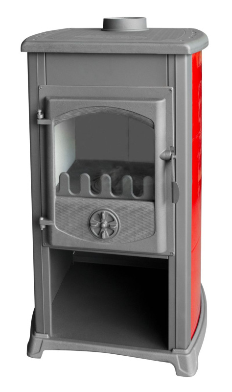 Kachle Thalia Grande, červená, 8,3 kW, 150 mm, liatina/šamot