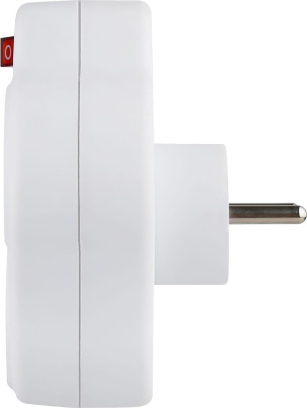 Zásuvka Strend Pro, rozbočovacia, biela, 3x 16 A, vypínač 3