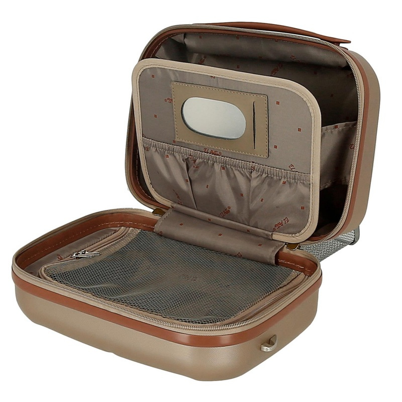 EL POTRO Ocuri Champagne, Cestovný kozmetický príručný kufrík, 21x29x15cm, 5123927 4