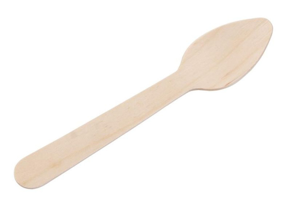 Lyžička MagicHome Woodline ECO Gastro, drevená, príborová, 110 mm, bal. 100 ks, 100% Natural, mini d 1