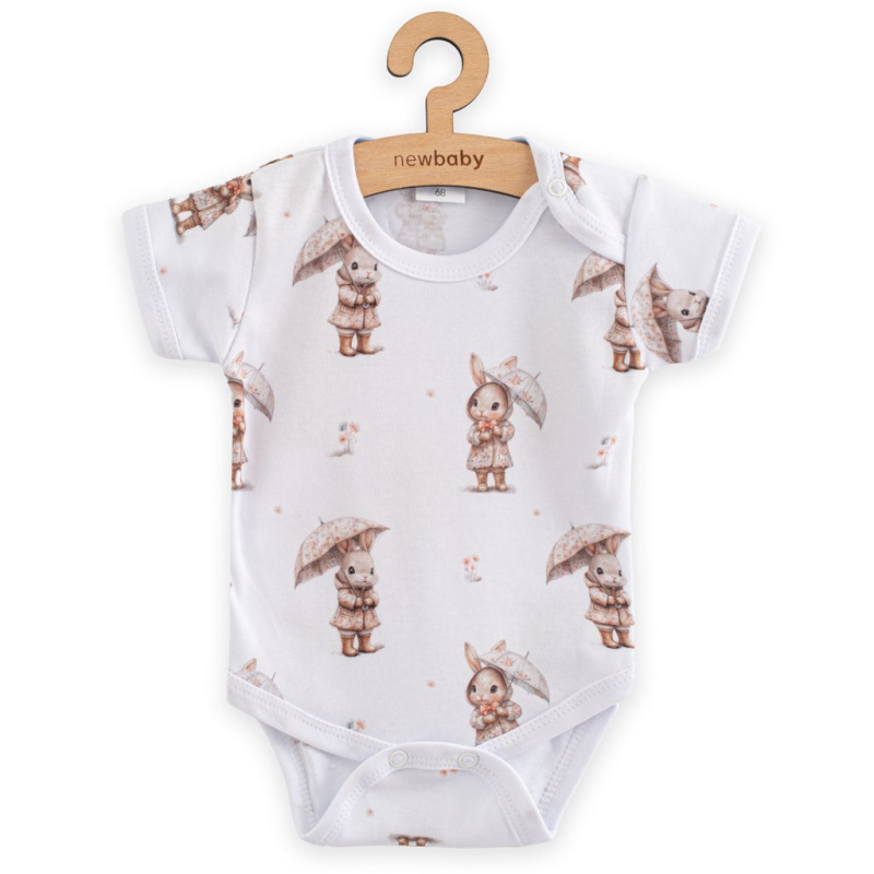 Dojčenské body s krátkym rukávom New Baby For Babies bunny 68 (4-6m) 1