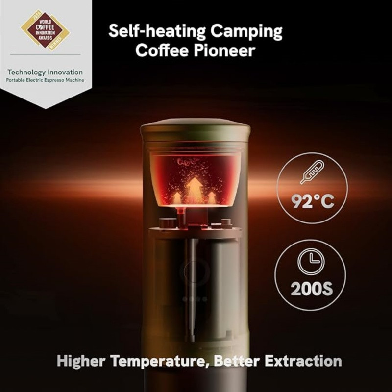 Outin Nano Portable Espresso Machine – Forest Green + cestovný obal 7