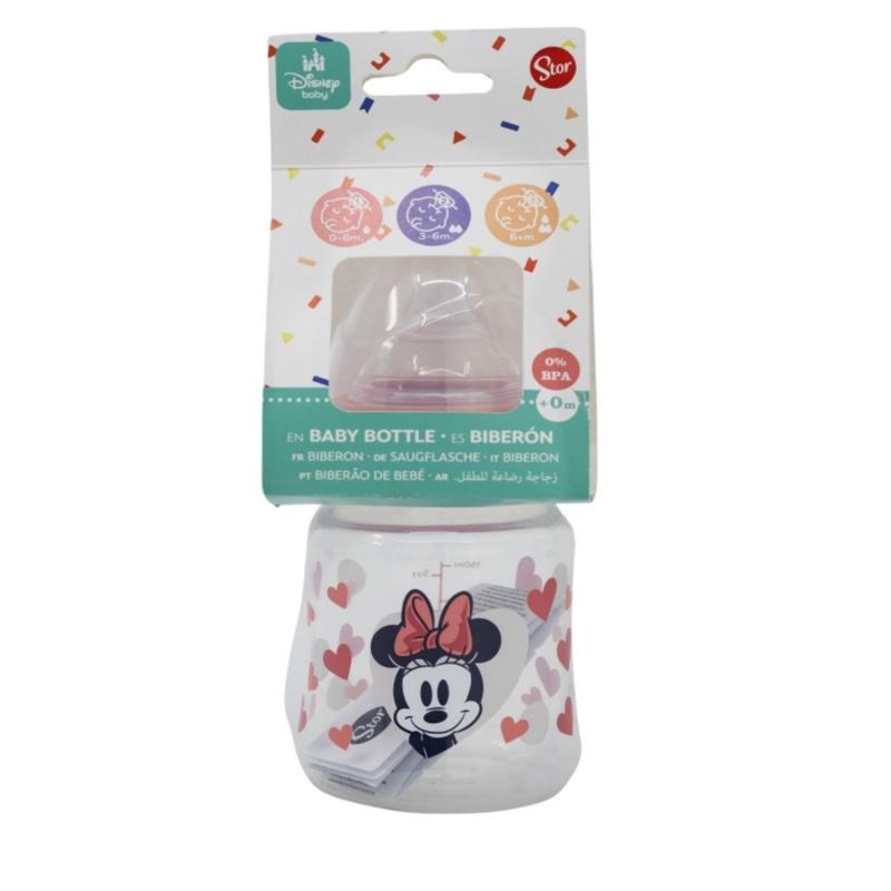 STOR Dojčenská fľaša Minnie Mouse s antikolikovým systémom, 150ml, 10701