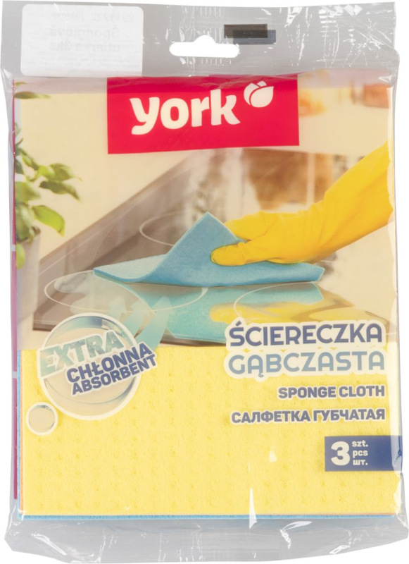 Utierka York 024010, kuchynská, švédska špongia, 17x15 cm, bal. 3 ks 1