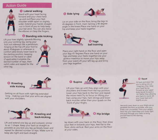 Yoga Hip Band odporový pás fialová 2