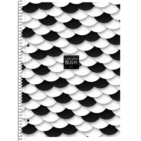 SHKOLYARYK Dizajnový blok so špirálou A4+, 80 listov, linajkový, mix motívov, 104020012