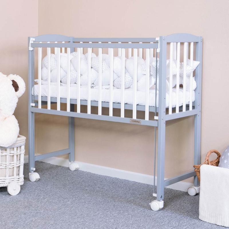 Detská prístavná postieľka New Baby MATEO 90x40 cm bielo-sivá (poškodený obal) 1