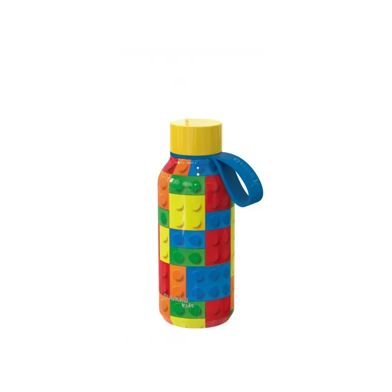 Quokka Kids, Nerezová fľaša / termoska s pútkom Color Bricks, 330ml, 40143