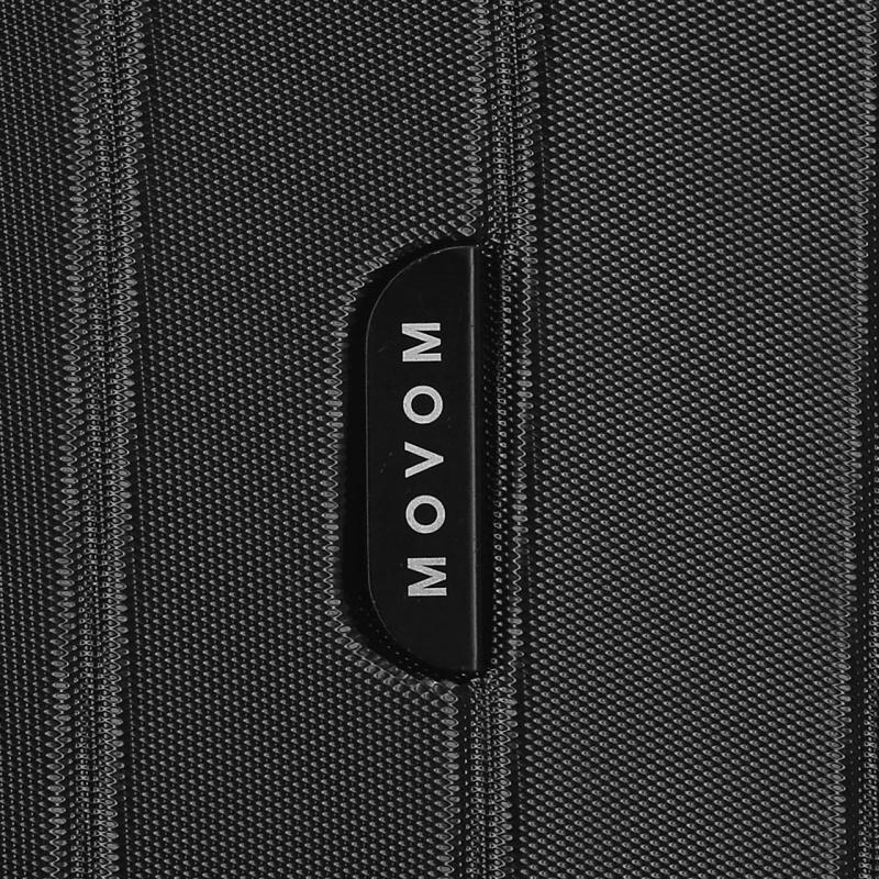 MOVOM Wood Black, Škrupinový cestovný kufor, 55x40x20cm, 38L, 5318661 (small exp.)