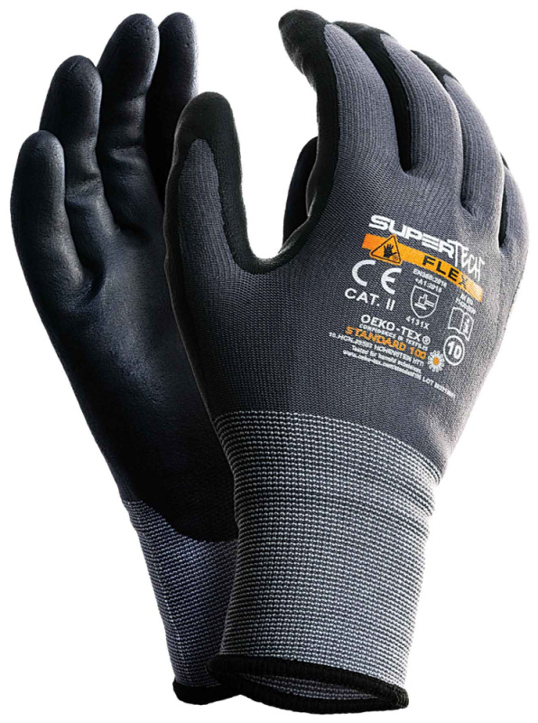 Ochranné rukavice SUPER TECH FLEX, mikropenový nitril, veľkosť 10, VASKO