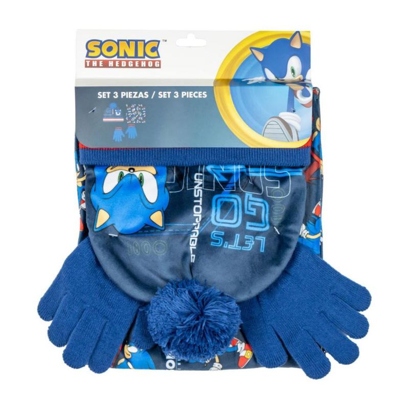 Zimný set (čiapka, nákrčník, rukavice) Ježko Sonic, 2200010269