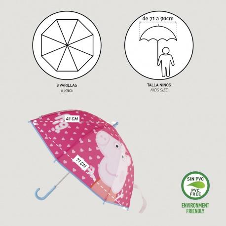 Detský dáždnik PEPPA PIG Pinkie Transparent, 2400000598