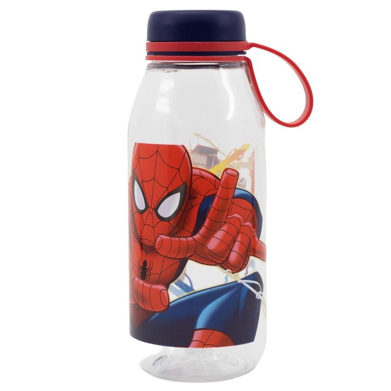 Plastová fľaša so silikónovým pútkom SPIDERMAN, 460ml, 74782