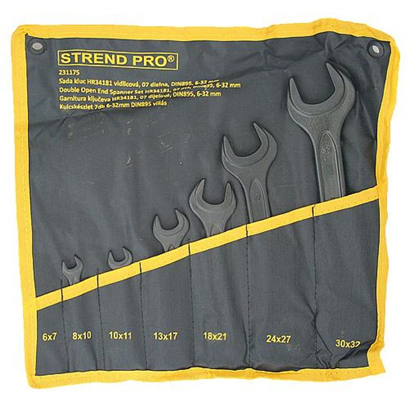 Sada kľúčov Strend Pro HR34181 vidlicová, 7 dielna, DIN895, 6-32 mm 1
