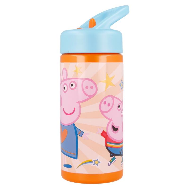 Plastová fľaša s výsuvnou slamkou PEPPA PIG, 410ml, 41231